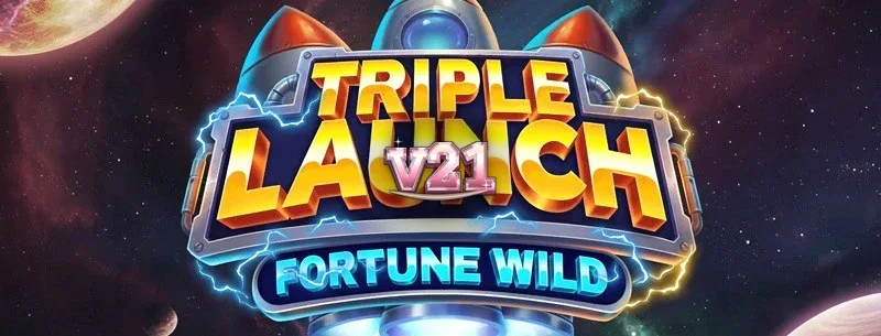Tampilan visual slot Triple Launch Fortune Wild dengan tema futuristik